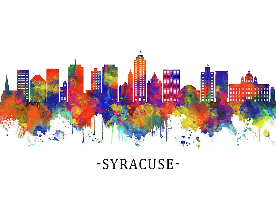 Syracuse New York Skyline Mixed Media by NextWay Art - Pixels