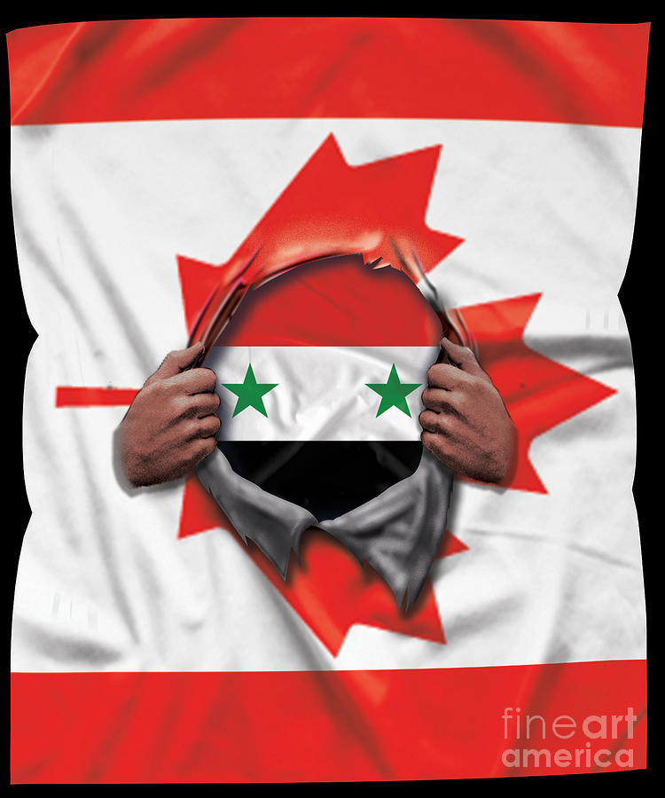 Syria Flag Canadian Flag Ripped Digital Art by Jose O - Fine Art