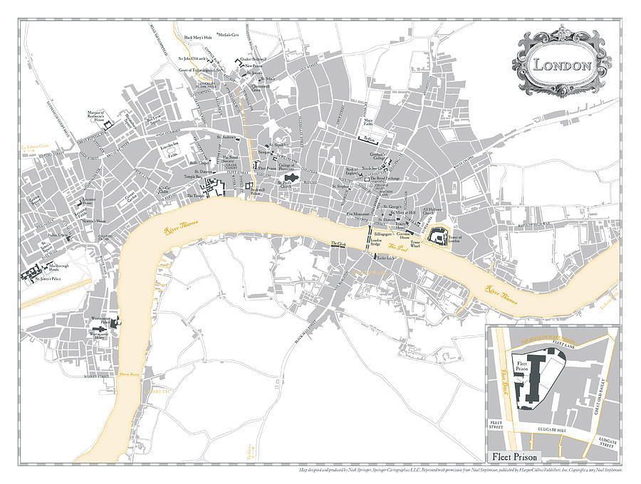 Map Digital Art - System of the World - London Map by Nick Springer Map Digital Art - System of the World - London Map by Nick Springer