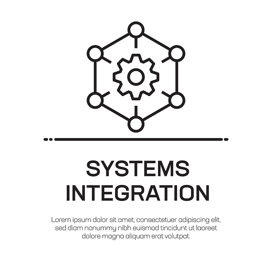 Systems Integration Vector Line Icon - Simple Thin Line Icon, Premium Quality Design Element Drawing by Cnythzl