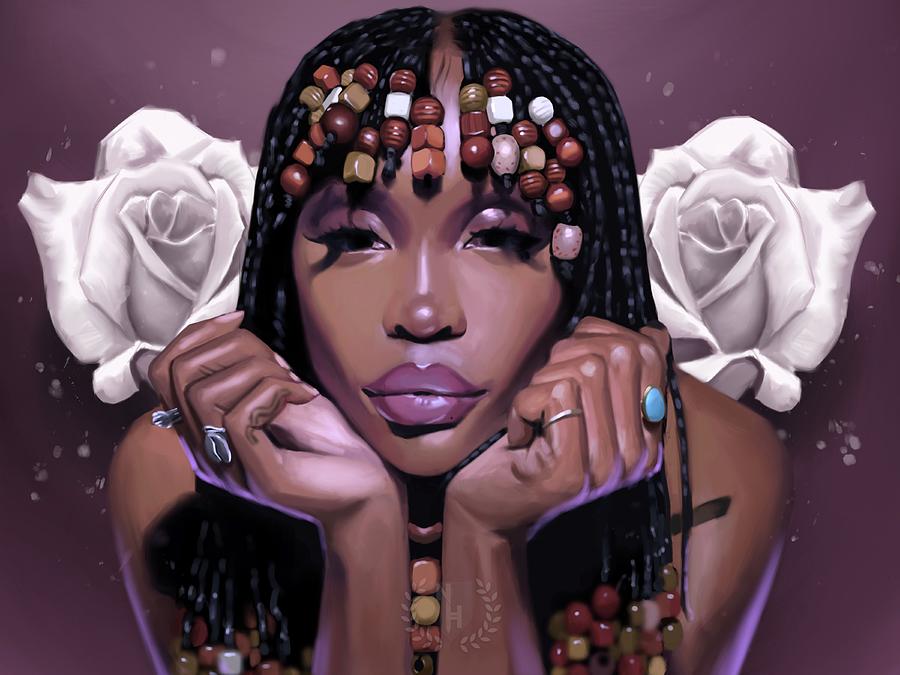 SZA Art Work Digital Art by Nate Hudson - Pixels