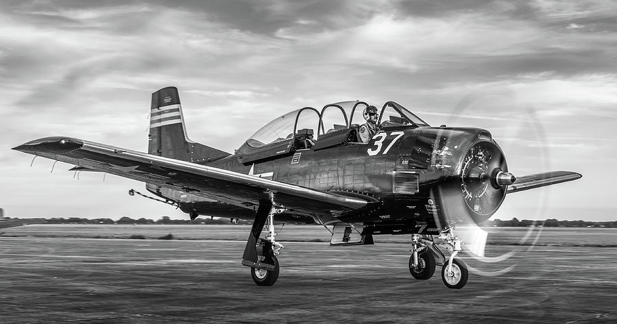 T-28 Black and White Photograph by David Hart
