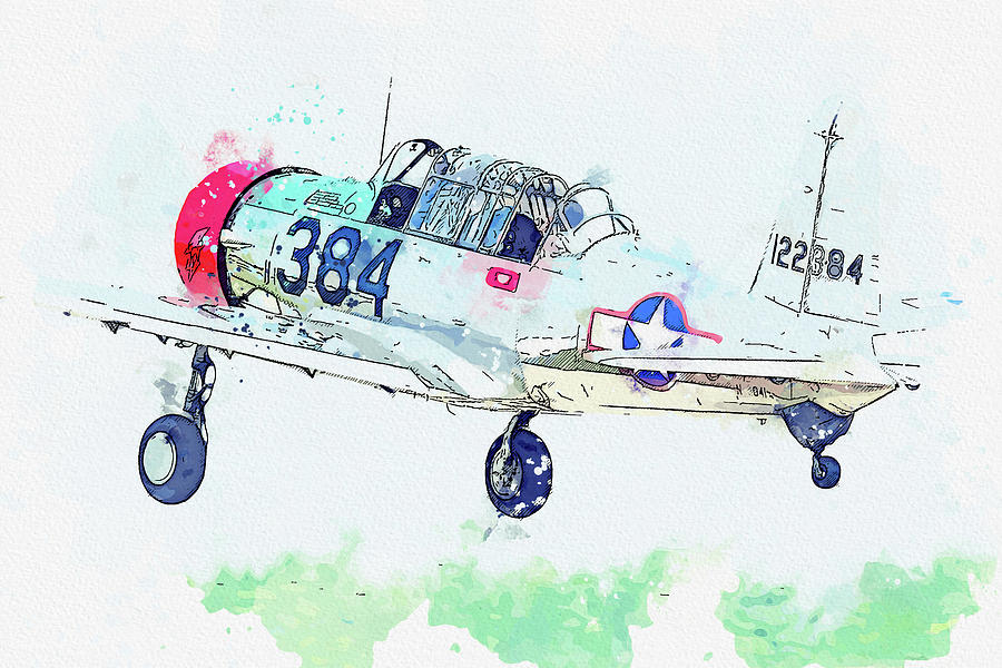 T-A Valiant N USAAF Lucky Last Military Serial USAAF Vintage Aircraft - Classic War Birds - Planes w Painting by Celestial Images