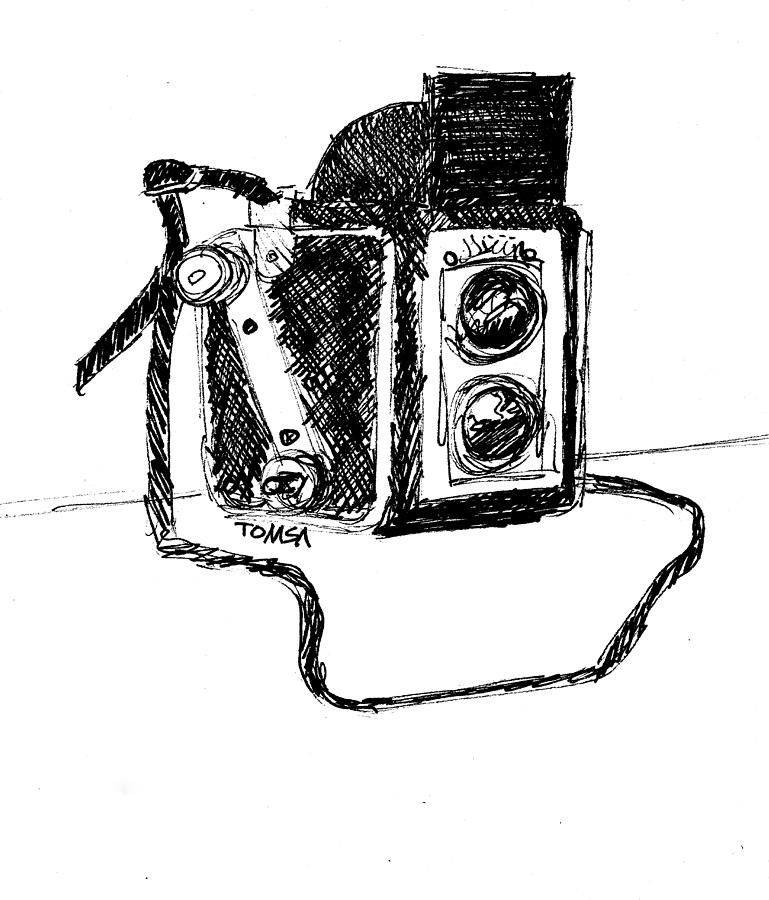 vintage film camera drawing
