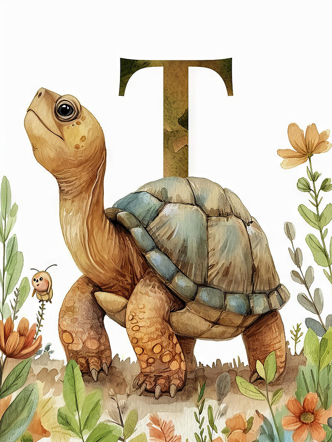 T Is For Turtle Drawing
