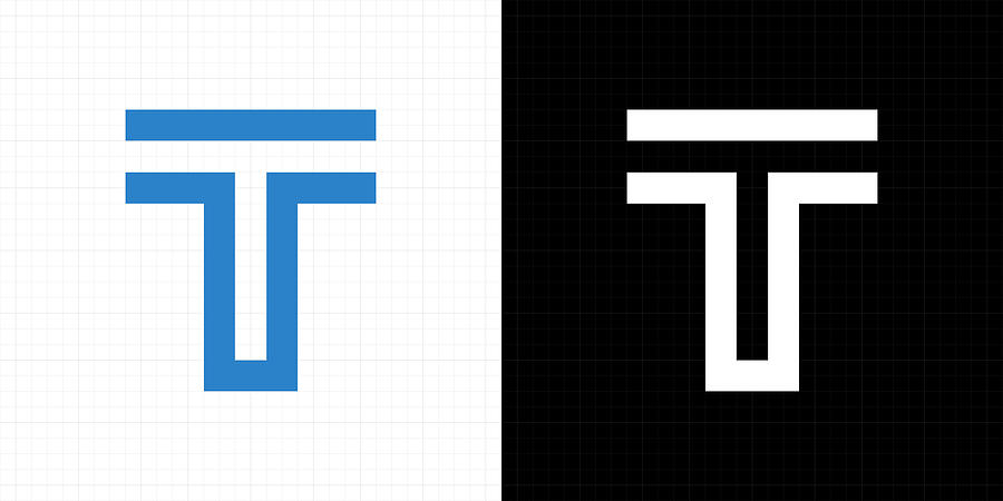 T logo icon Drawing by Serhii Mudruk