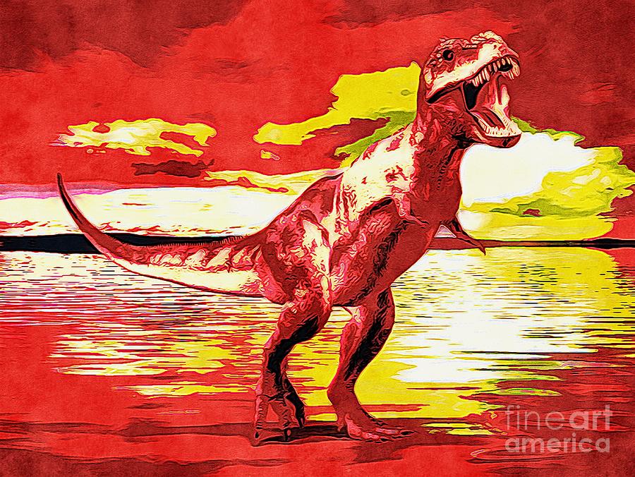 T-Rex Dinosaur Digital Art 01 Digital Art by Douglas Brown