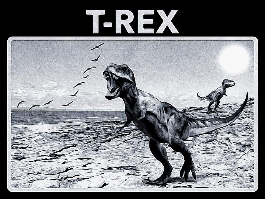 T-Rex Dinosaur pr01 Digital Art by Douglas Brown