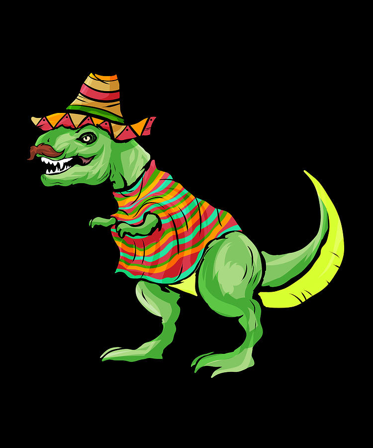 Garganta he equivocado Tratado T-Rex Dinosaur With Sombrero And Poncho - Coinco Digital Art by Jan Bleke -  Pixels