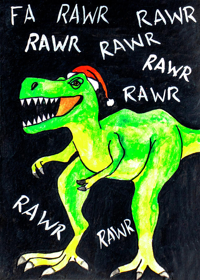 T Rex Painting by Jean Haynes