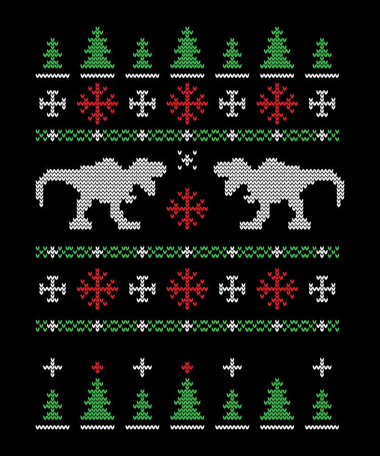 T Rex Ugly Christmas Sweater Digital Art by Me Pixels