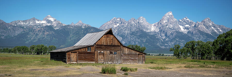 Rustic Barn with Mountain Scenery Photograph - T.A. Moulton Barn by Diane Moller