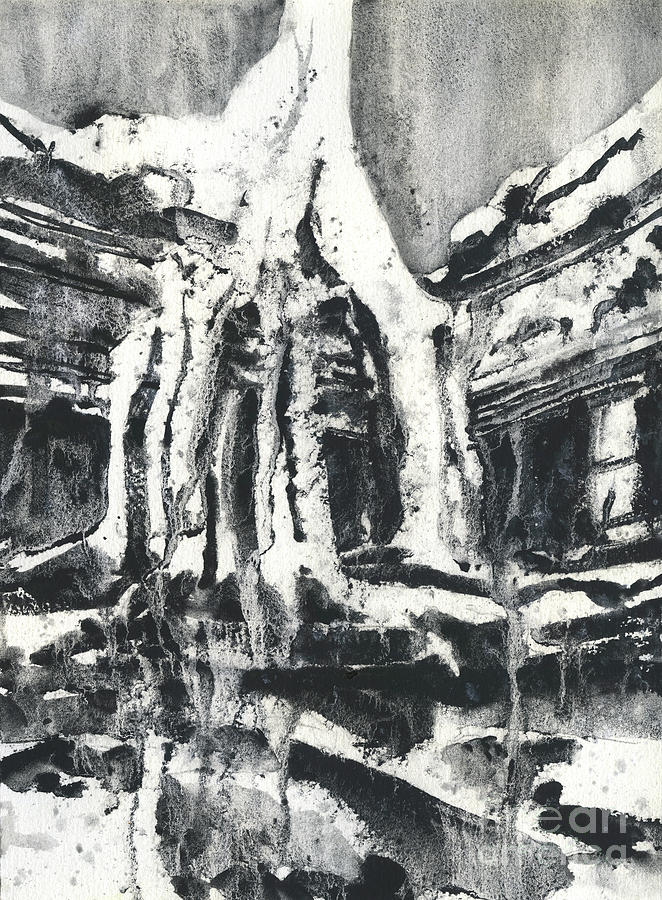 Architecture Painting - Ta Prohm Ruins at Angkor Wat- Cambodia by Ryan Fox