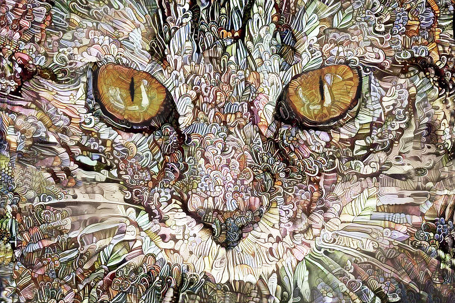 Tabby Cat Closeup Digital Art by Peggy Collins