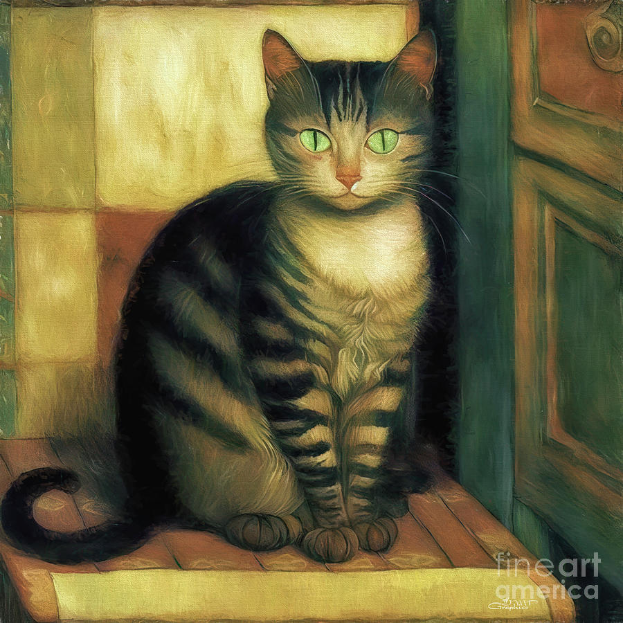 Tabby Cat Digital Art by Jutta Maria Pusl