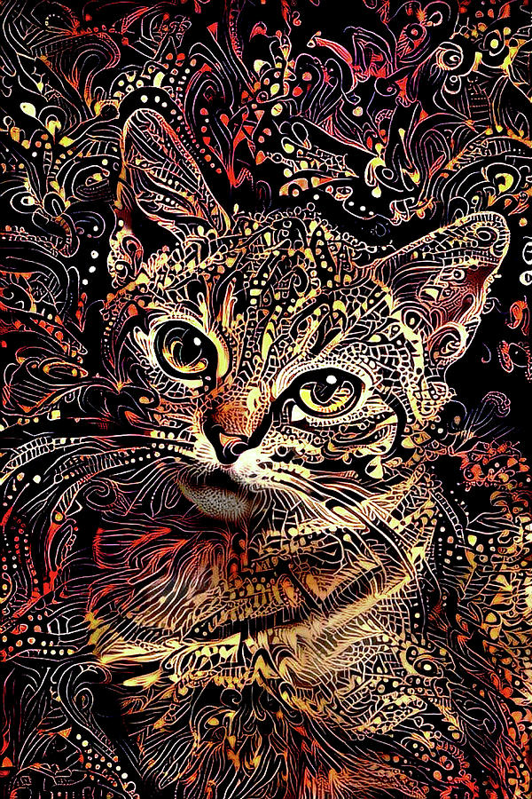 Tabby Kitten Art Digital Art by Peggy Collins