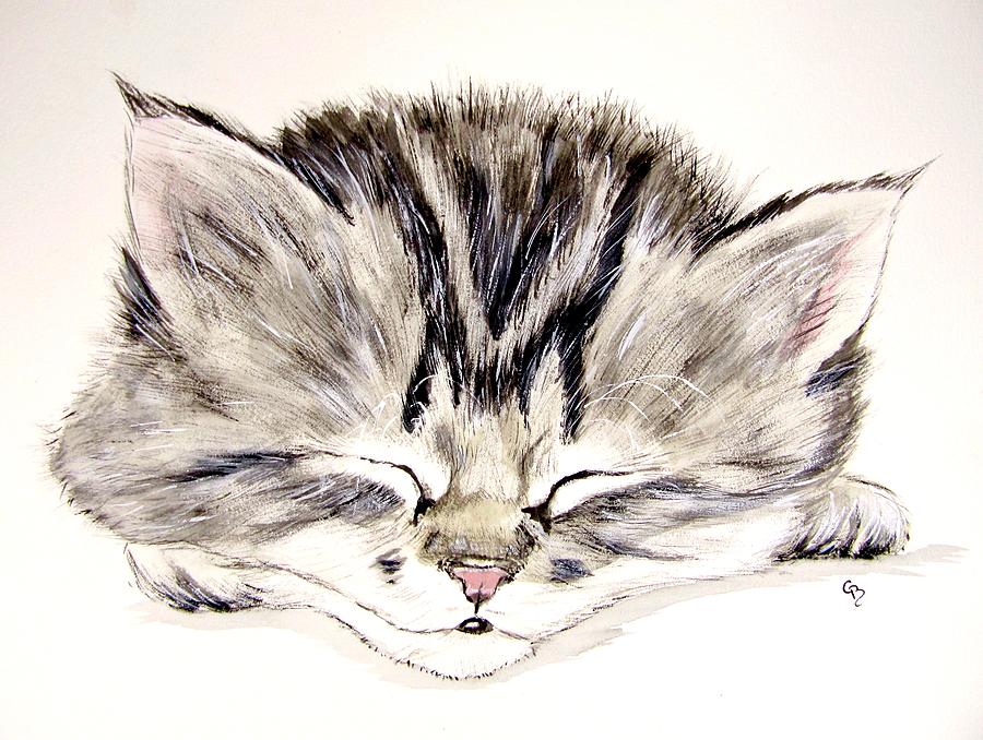 Tabby Kitten Painting