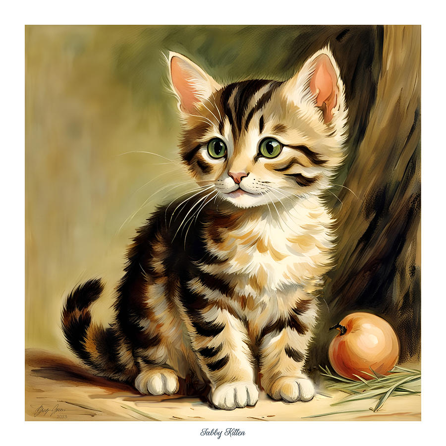 Tabby Kitten Digital Art by Greg Joens