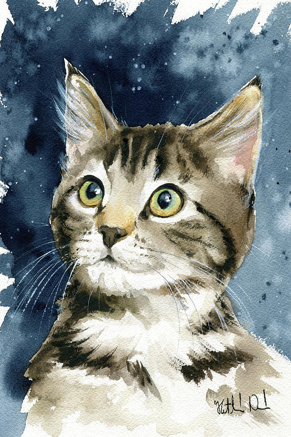 Tabby Kitten Painting Painting by Dora Hathazi Mendes