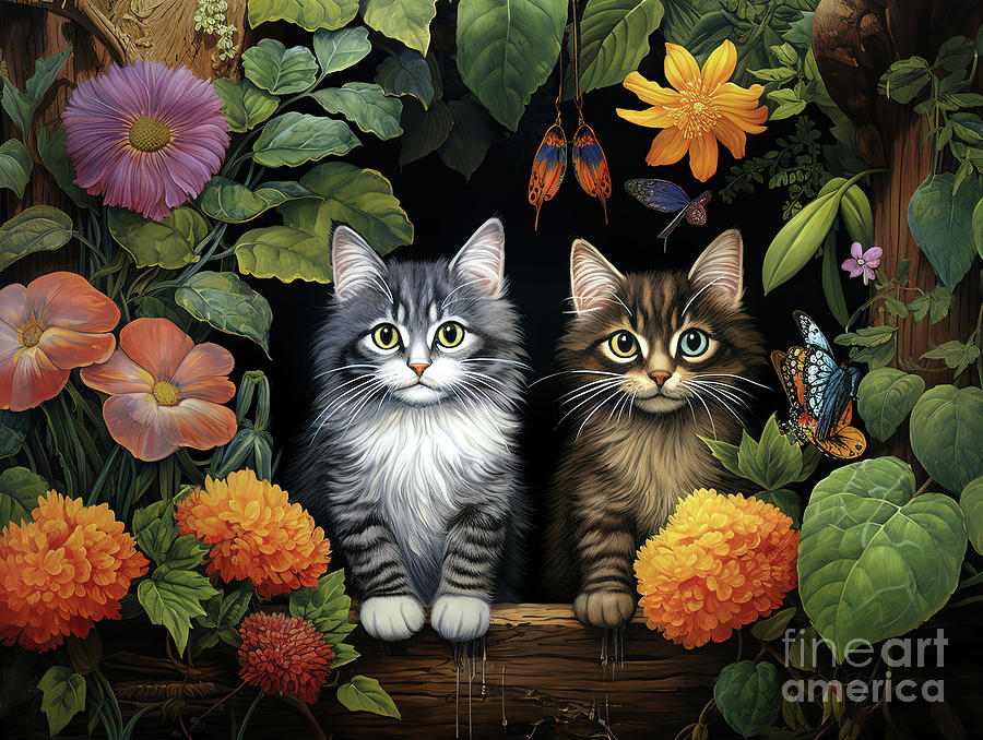 Tabby Kittens Digital Art by Elaine Manley