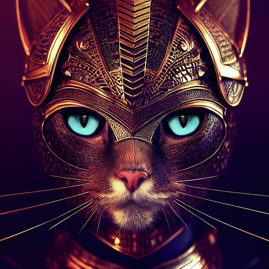 Tabitha the Tabby Cat Warrior Digital Art by Peggy Collins