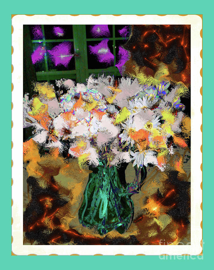 Table Flowers iv Digital Art by Shirley Moravec