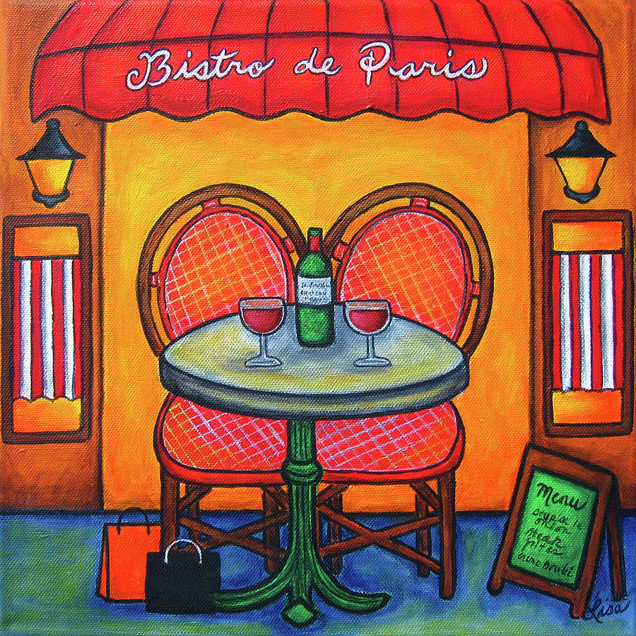 Table for Two in Paris Painting by Lisa Lorenz