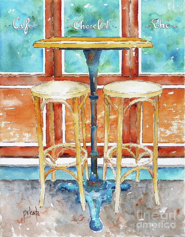 Table For Two Paris Painting by Pat Katz