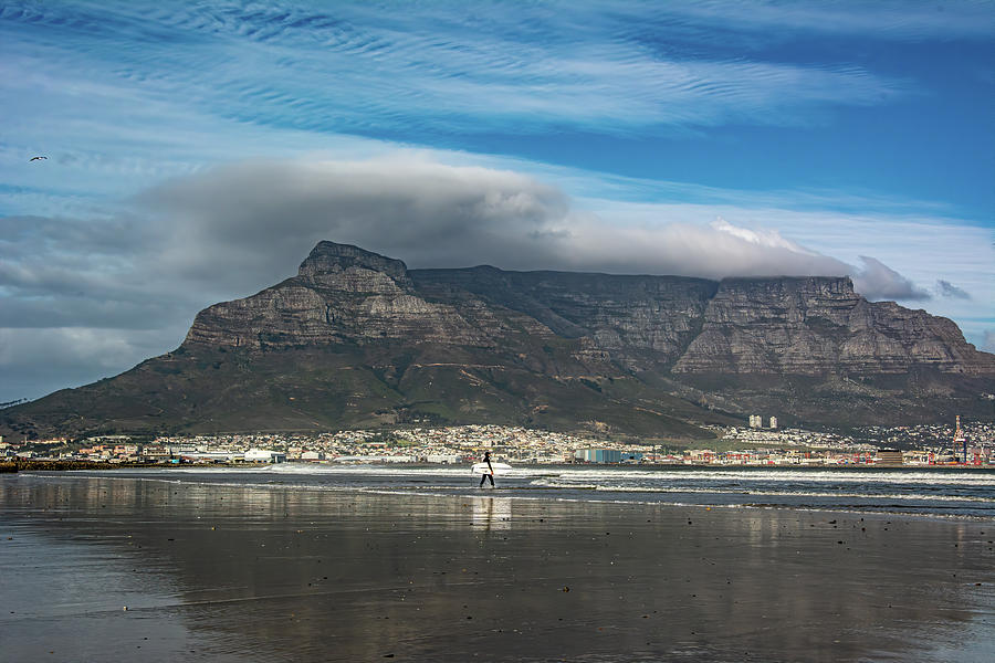 Lagoon Beach Surfer Cape Town Photograph by Douglas Wielfaert