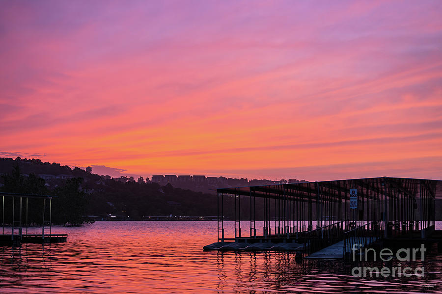 Table Rock Boat Dock Sunrise Photograph by Jennifer White
