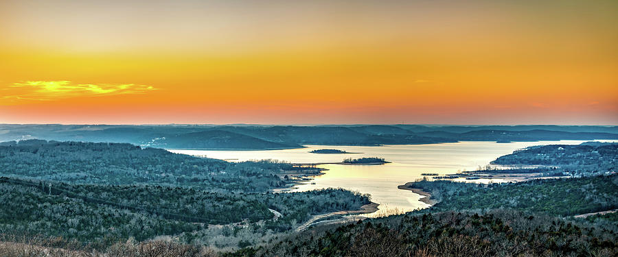Table Rock Lake Sunset Panorama Photograph by Gregory Ballos
