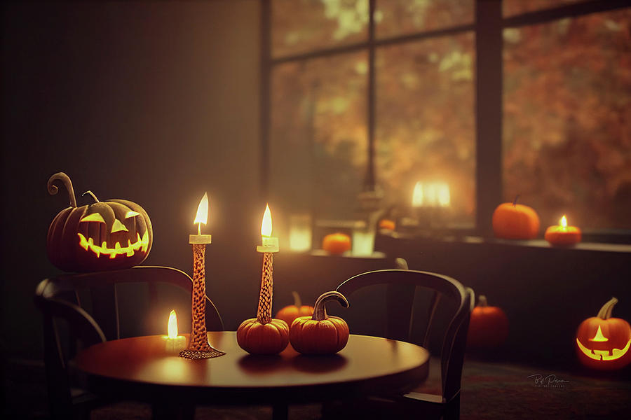 Table set for Halloween Digital Art by Bill Posner