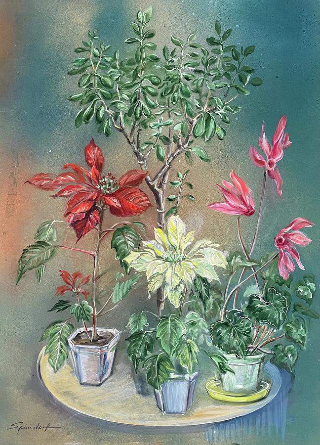 Tabletop Garden  Painting by Lily Spandorf
