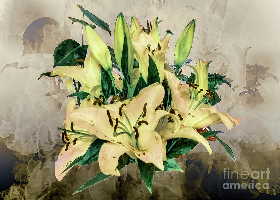Tabletop Lilies Digital Art by Anthony Ellis