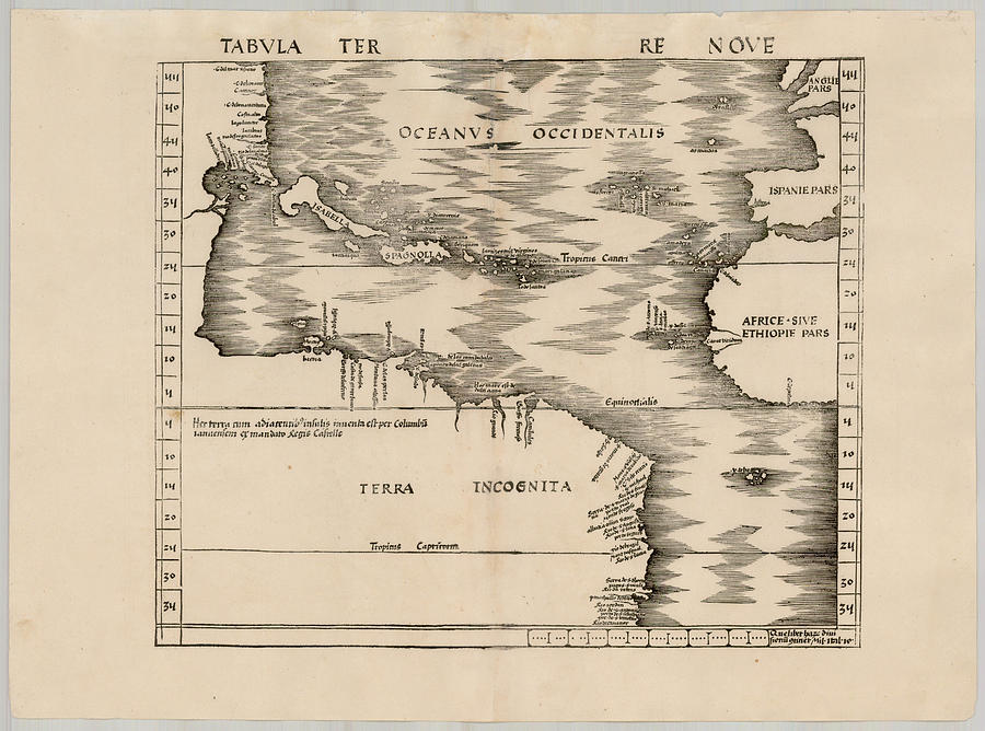 Tabula Terre Nove The Admiral s Map Strasbourg Painting by Martin ...