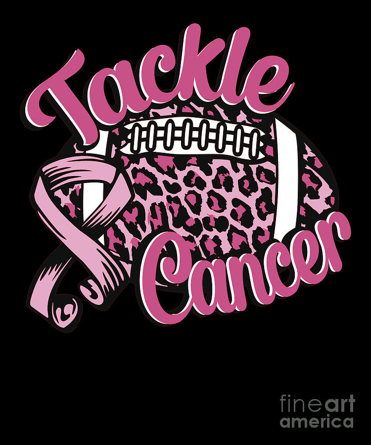 Tackle Breast Cancer Awareness Leopard Football Digital Art by Amusing DesignCo