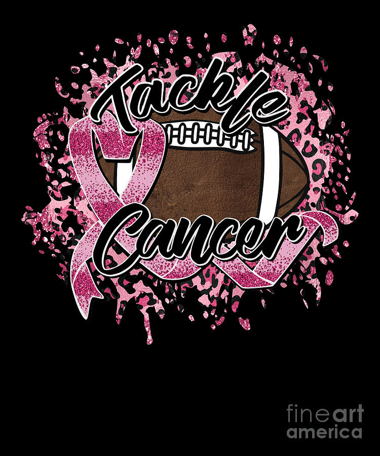 Tackle Breast Cancer Football Awareness Pink Digital Art by Amusing DesignCo