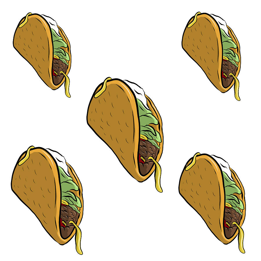 Taco 'bout a Party - Taco Tuesday White Background Digital Art by  ArtByStretch - Fine Art America