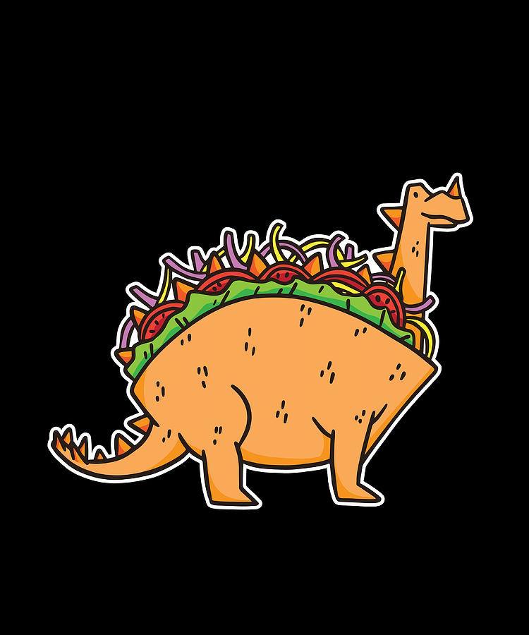 Taco Dinosaur Food Poster girl Painting by Adrian Olivia | Fine Art America