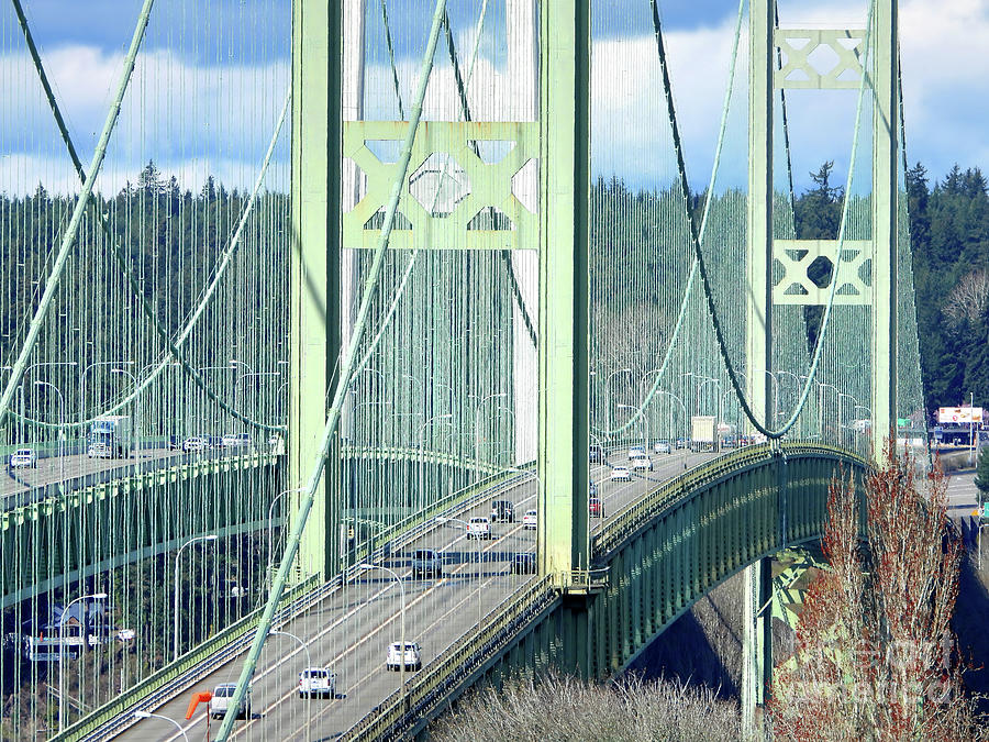 Tacoma Narrows Twin Bridges Photograph