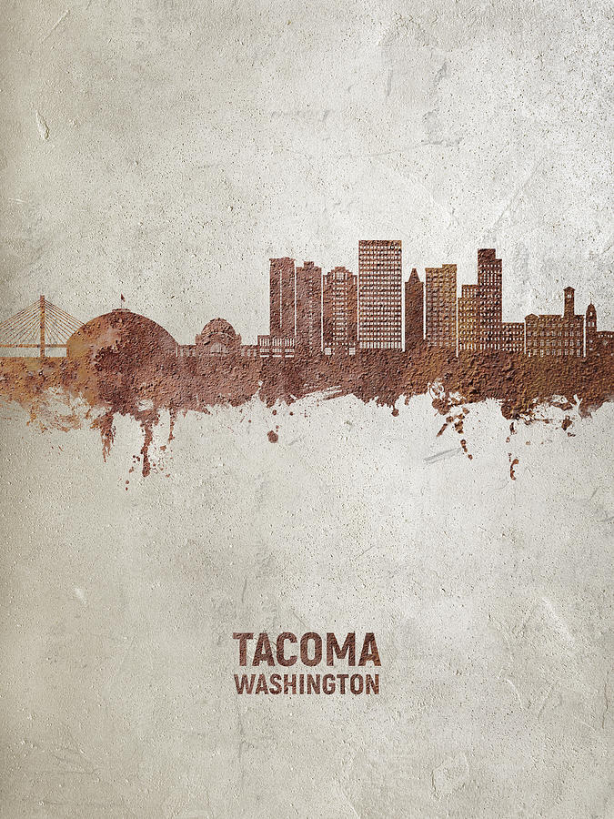 Tacoma Washington Skyline #27 Digital Art by Michael Tompsett