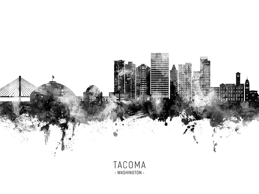 Tacoma Washington Skyline #90 Digital Art by Michael Tompsett