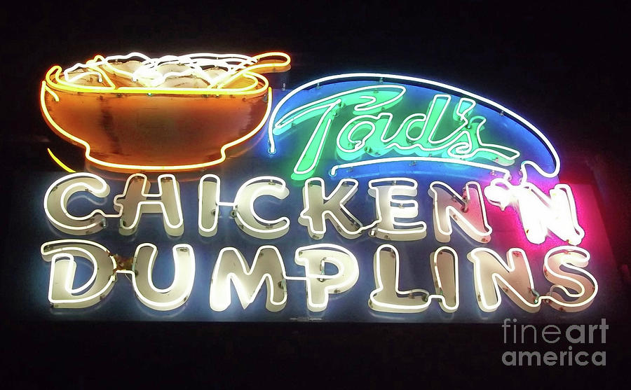 Tads Chicken n Dumplings Neon Photograph by Linda Vanoudenhaegen
