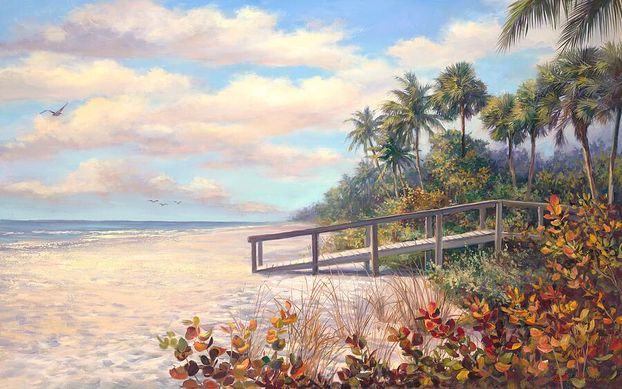 Beach Painting - Tag a Long by Laurie Snow Hein