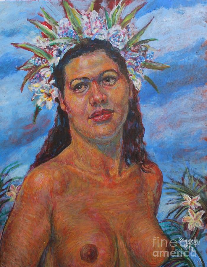 Tahitian Woman Painting by Veronica Cassell vaz