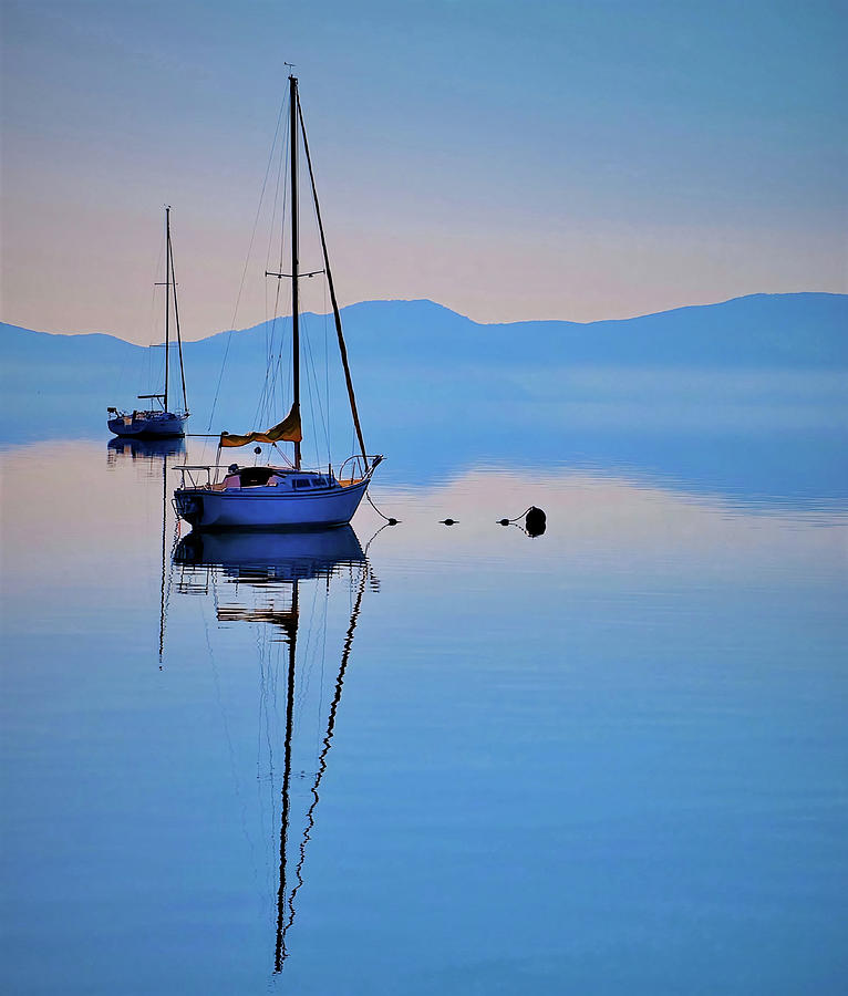 Tahoe Morning Mist Sail Photograph by Marilyn MacCrakin