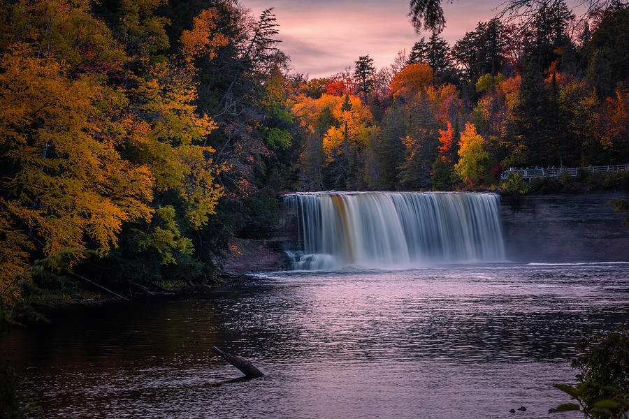 Tahquamenon Falls surrounded by fall colors #2 Photograph by Jay Smith