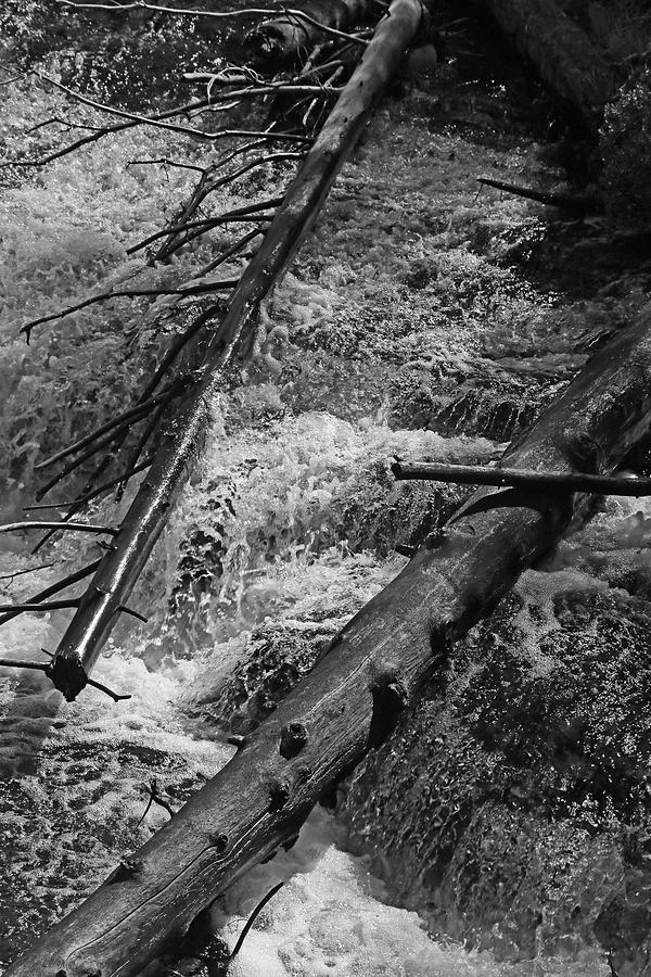 Tahquamenon Lower Falls 2 BW Photograph by Mary Bedy