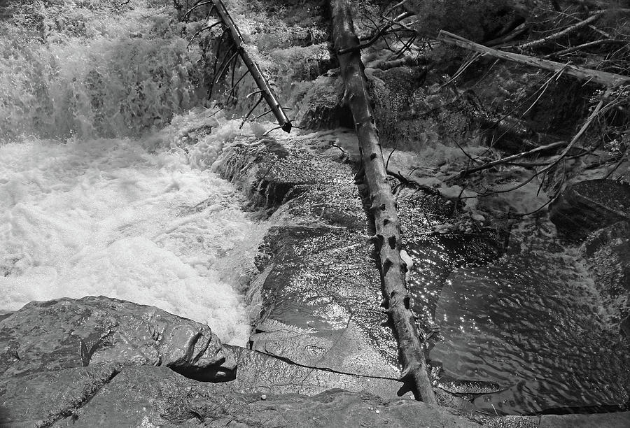 Tahquamenon Lower Falls 8 BW Photograph by Mary Bedy