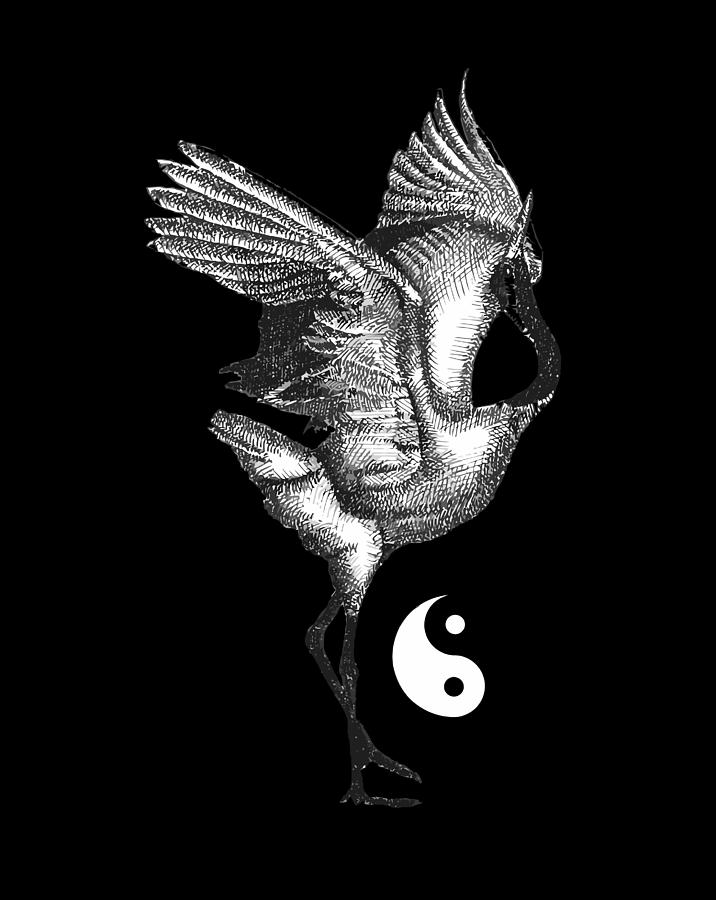 Tai Chi White Crane Qi Gong Illustration Digital Art by Luke Henry